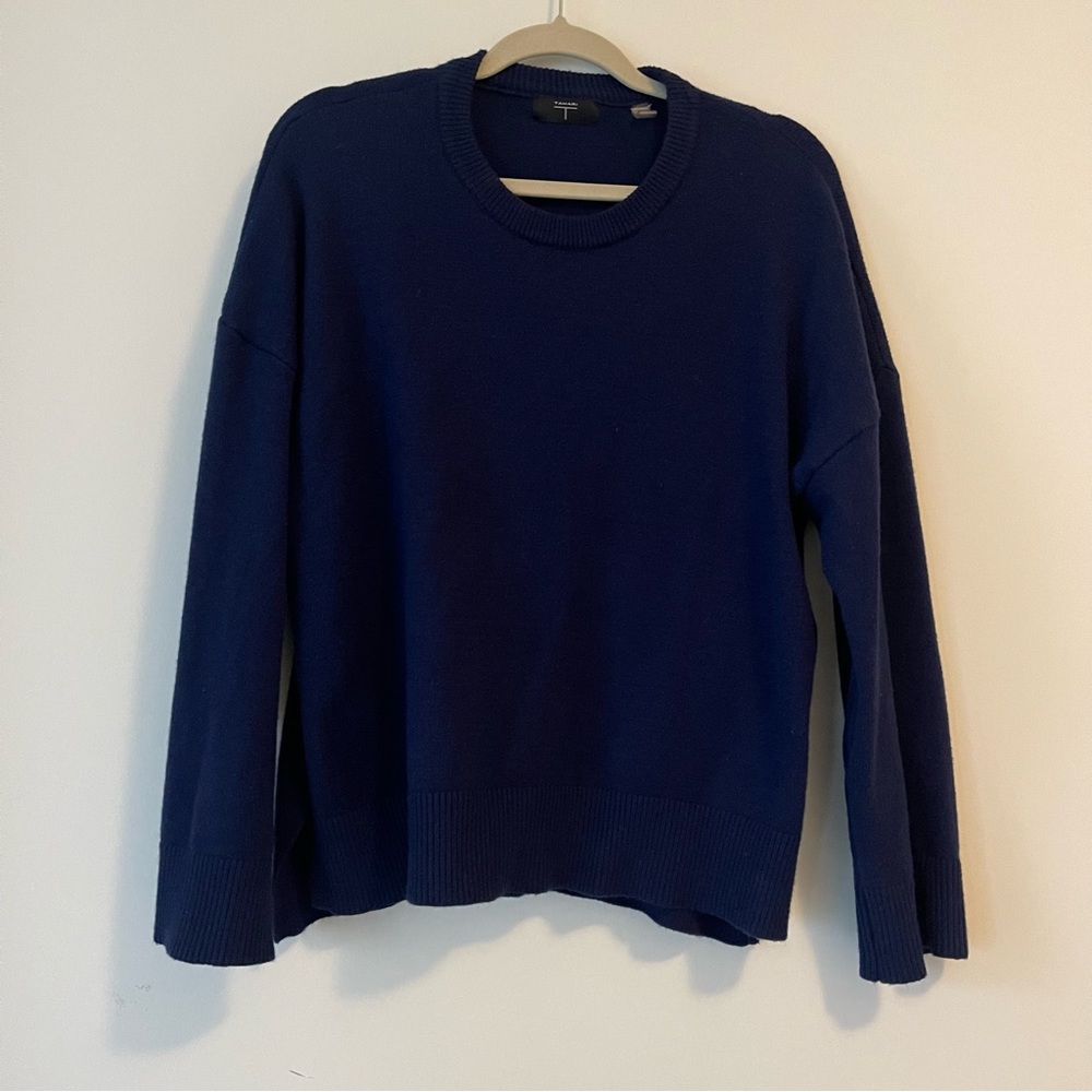 Tahari Blue Crew Sweater XL